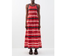 Ola Zigzag-appliqué Linen Dress