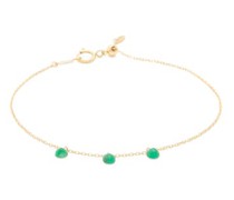 Dancing Green Emerald & 18kt Gold Bracelet