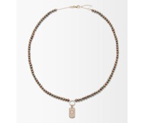 Evil Eye Diamond, Pearl & 14kt Rose-gold Necklace