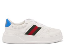 Web Stripe Leather Trainers
