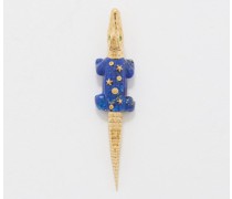 Alligator Lapis Lazuli & 18kt Gold Single Earring
