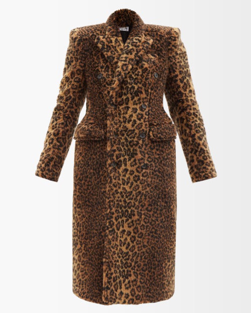 Balenciaga Damen Leo Hourglass-waist Faux-fur Coat