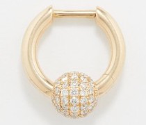 Piercing Small Diamond & 14kt Gold Single Earring