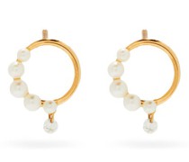 Diamond, Pearl & 18kt Gold Earrings