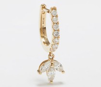 Blossom Diamond & 14kt Gold Single Hoop Earring