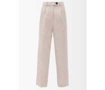 Asymmetric-seam Tailored Crepe Trousers