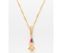 Rainbow Troll Crystal & 18kt Gold-plated Necklace