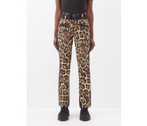Jaguar-print Belted Softshell Ski Trousers