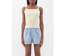 May Square-neck Cotton-jersey Cami Top