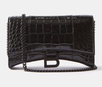 Hourglass Croc-effect Leather Cross-body Bag