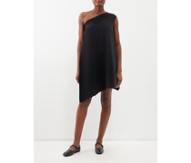 One-shoulder Technical-pleated Mini Dress
