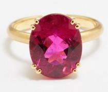 Gemmy Gem Rubellite & 18kt Gold Ring