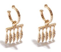 Grass Dewdrop Diamond & 18kt Gold Drop Earrings