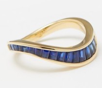 Wave Sapphire & 9kt Gold Ring