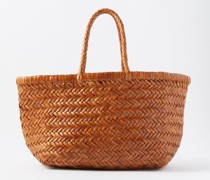Triple Jump Small Woven-leather Basket Bag