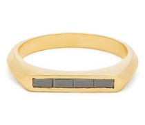 Knife Edge Black-diamond & 18kt Gold Ring