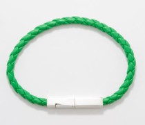 Braided Leather & Sterling-silver Bracelet
