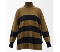 Elan Striped Cashmere Roll-neck Sweater