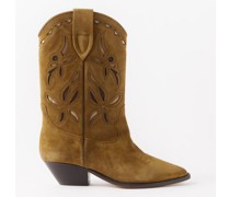 Duerto Embroidered Suede Cowboy Boots