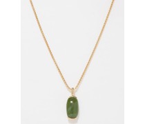 Oblong Nephrite Jade & 18kt Gold Necklace