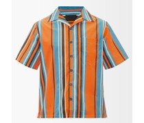 Striped Cotton-blend Poplin Shirt