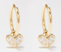 Sweetheart Diamond & 18kt Gold Earrings