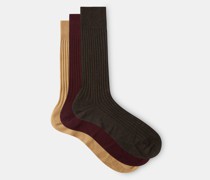 Pack Of Three Danvers Cotton-blend Socks