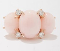 Gemmy Gem Opal, Diamond & 18kt Rose-gold Ring