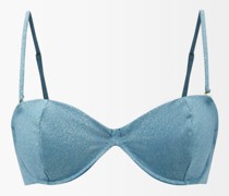 Cayenne Lamé-jersey Bandeau Bikini Top