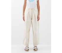 Lush Drawstring-waist Organic-cotton Trousers