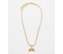 Rainbow Crystal & 18kt Gold-plated Necklace