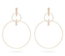 Double Hoop Diamond & 18kt Rose Gold Earrings