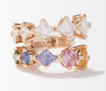 Rainbow Diamond, Sapphire & 18kt Gold Ear Cuff