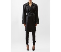 Belted Satin Trench Coat