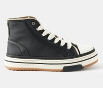Alpha Leather-trim Ripstop High-top Trainers