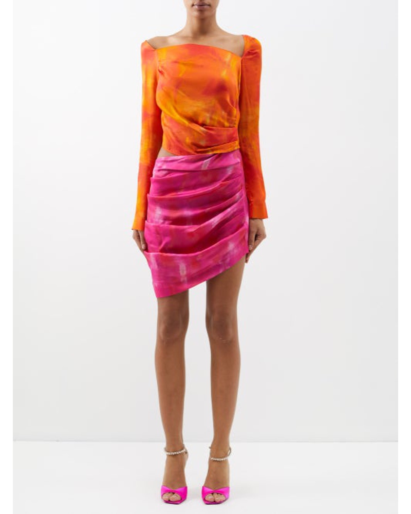AHLUWALIA Damen Femi Watercolour-print Mini Dress