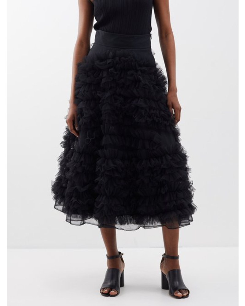 Molly Goddard Damen Gabrielle Ruffled-tulle Midi Skirt