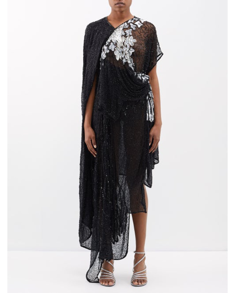 Balenciaga Damen Sequinned Silk Maxi Dress