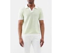 Open-neck Cotton-blend Polo Shirt