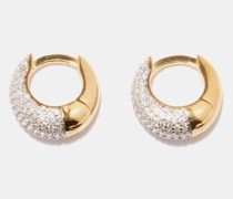Mini Crystal 14kt Gold-vermeil Hoop Earrings