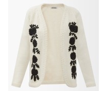 Floral-embroidered Alpaca-blend Cardigan