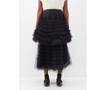 Florence Ruffled-tulle Midi Skirt