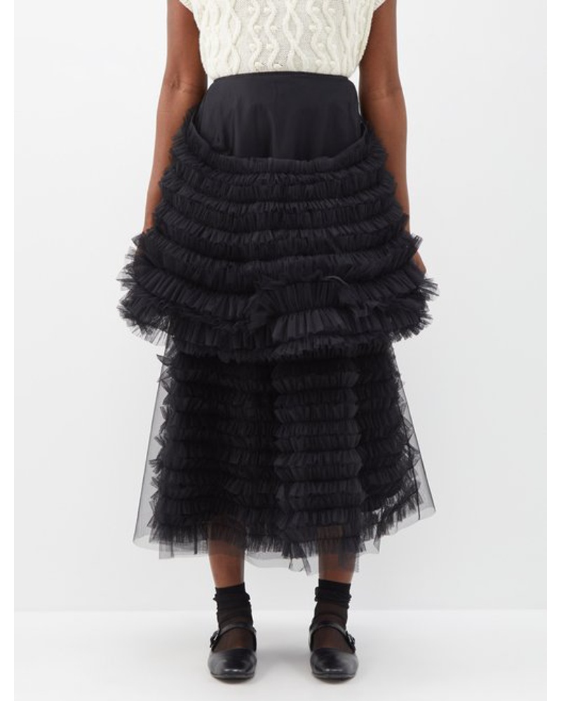 Molly Goddard Damen Florence Ruffled-tulle Midi Skirt