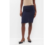 Polka-dot Silk-chiffon Mini Skirt