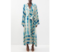 Aida Shibori-dyed Silk Wrap Dress