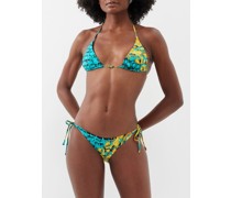 Baroque-print Halterneck Bikini Top