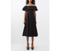 Leona Off-the-shoulder Cotton-blend Midi Dress