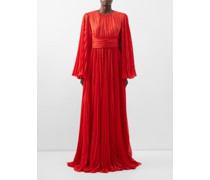 Pleated Chiffon Gown