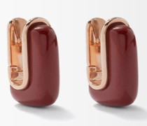 Oblong Jasper & 18kt Rose-gold Earrings