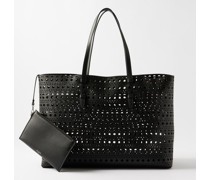 Mina Perforated Leather Tote Bag